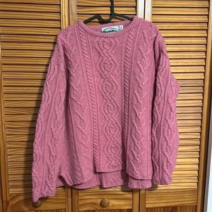 Aran Crafts Pink Crewneck Sweater